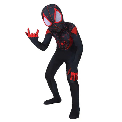 Tcosplay Kids Black Spiderman Cosplay Costume